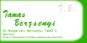 tamas berzsenyi business card